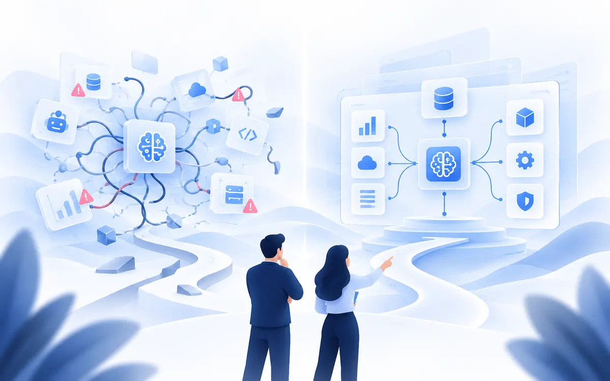AI software development mistakes in B2B SaaS products illustration