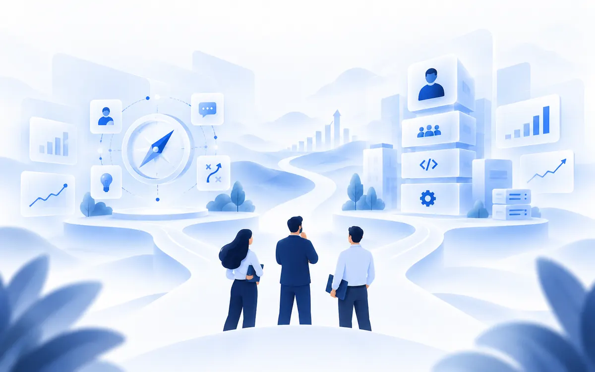 Fractional CTO advisory vs full-time CTO for scaling B2B SaaS illustration