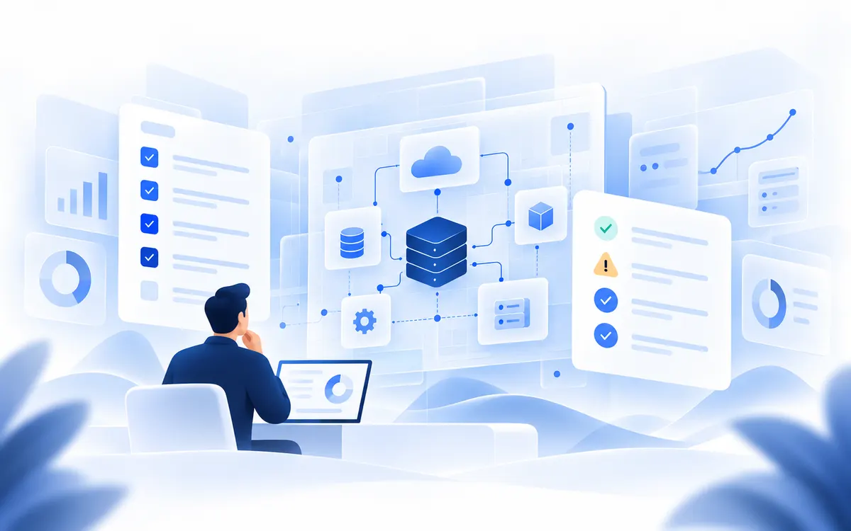 Software development and architecture audit checklist for B2B SaaS founders illustration