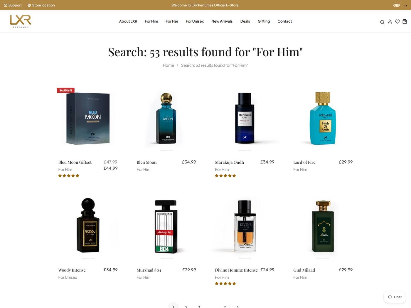 LXR Perfumes evidence thumbnail - Search experience