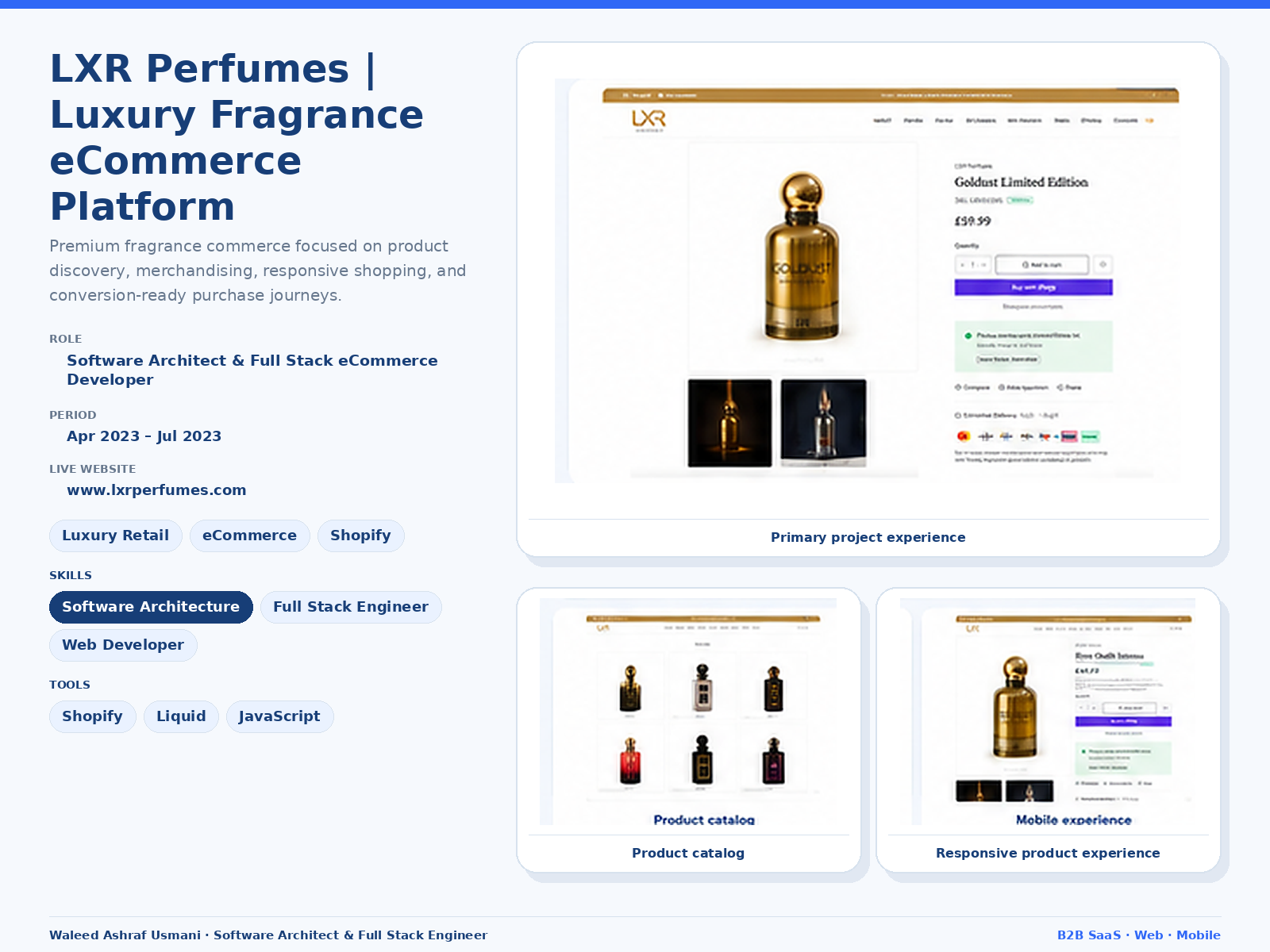 LXR Perfumes project cover