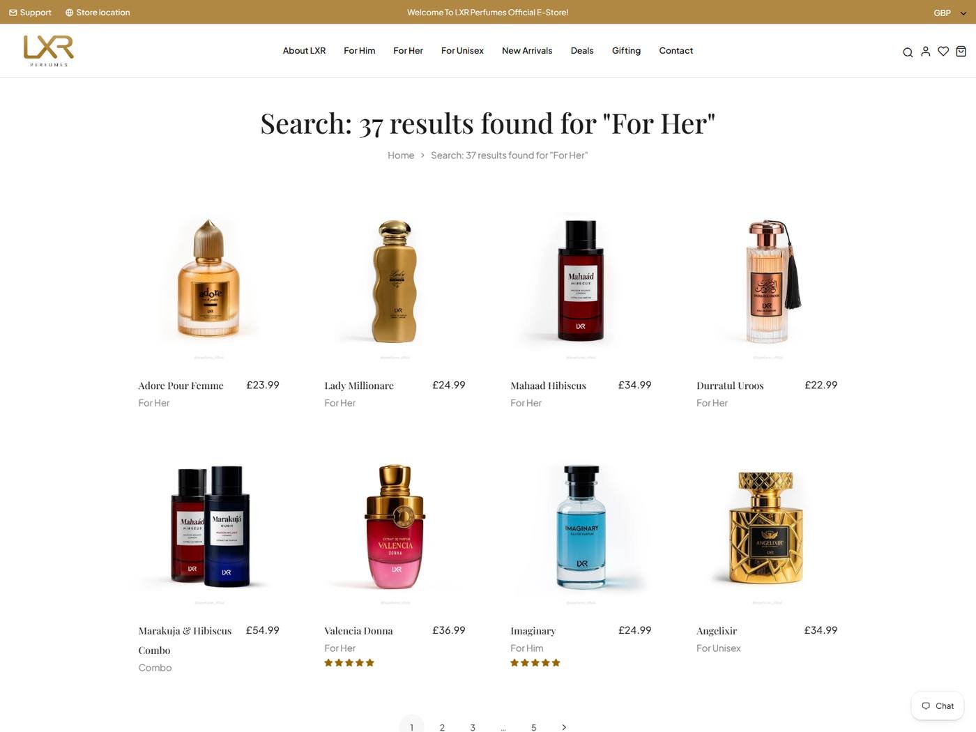 LXR Perfumes - Additional search view