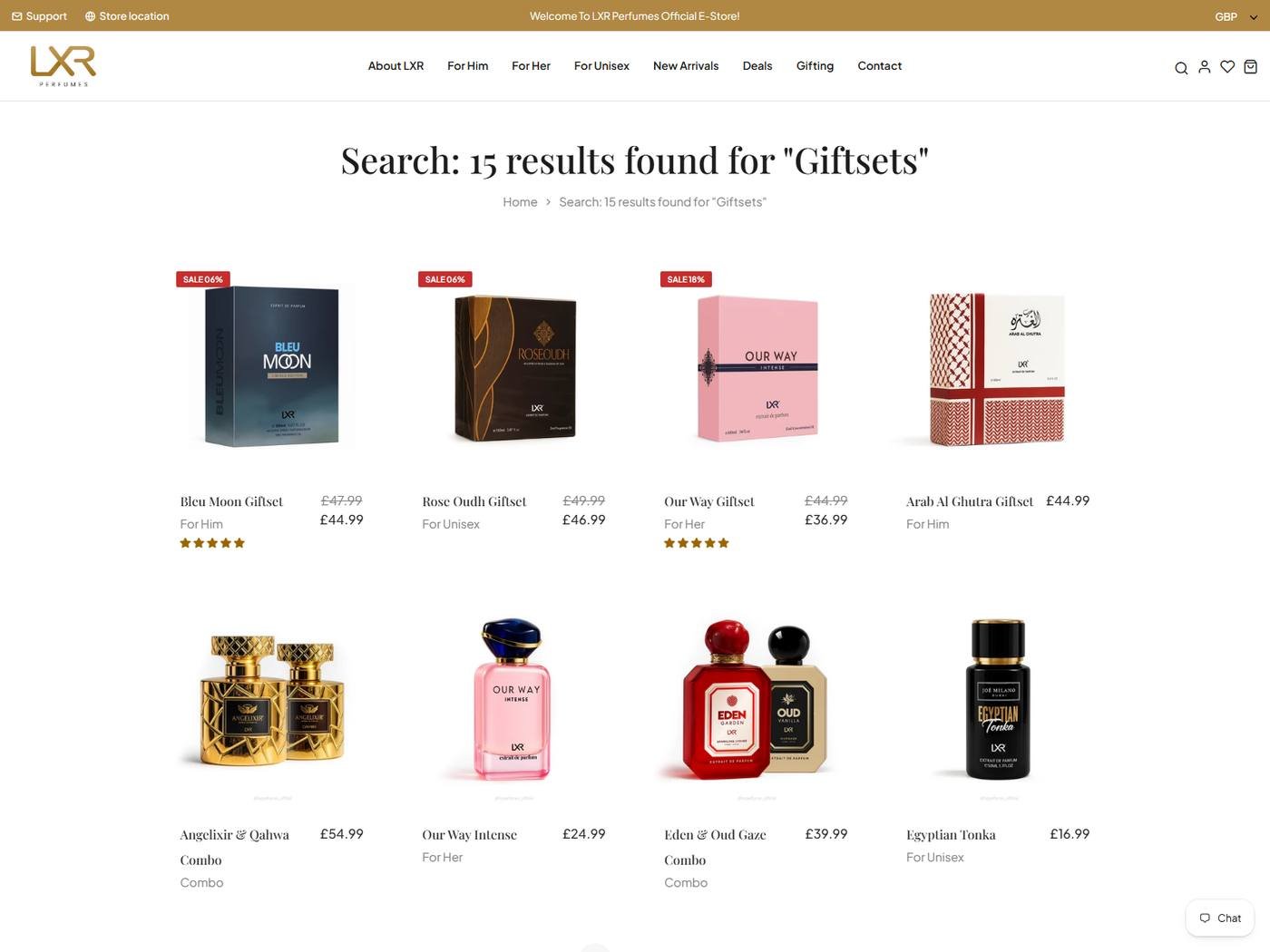 LXR Perfumes product experience - 015 Search Type Product Options Fields Title Vendor Product Type Variants