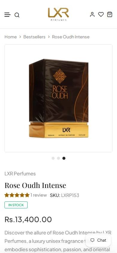 LXR Perfumes evidence thumbnail - Mobile shopping