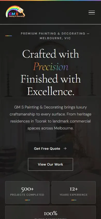 GMS Painting & Decorating — Mobile homepage