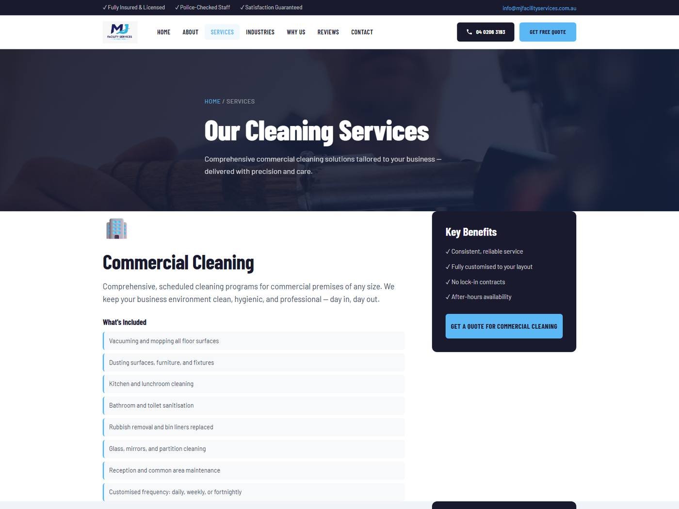 MJ Facility Services evidence thumbnail - Services
