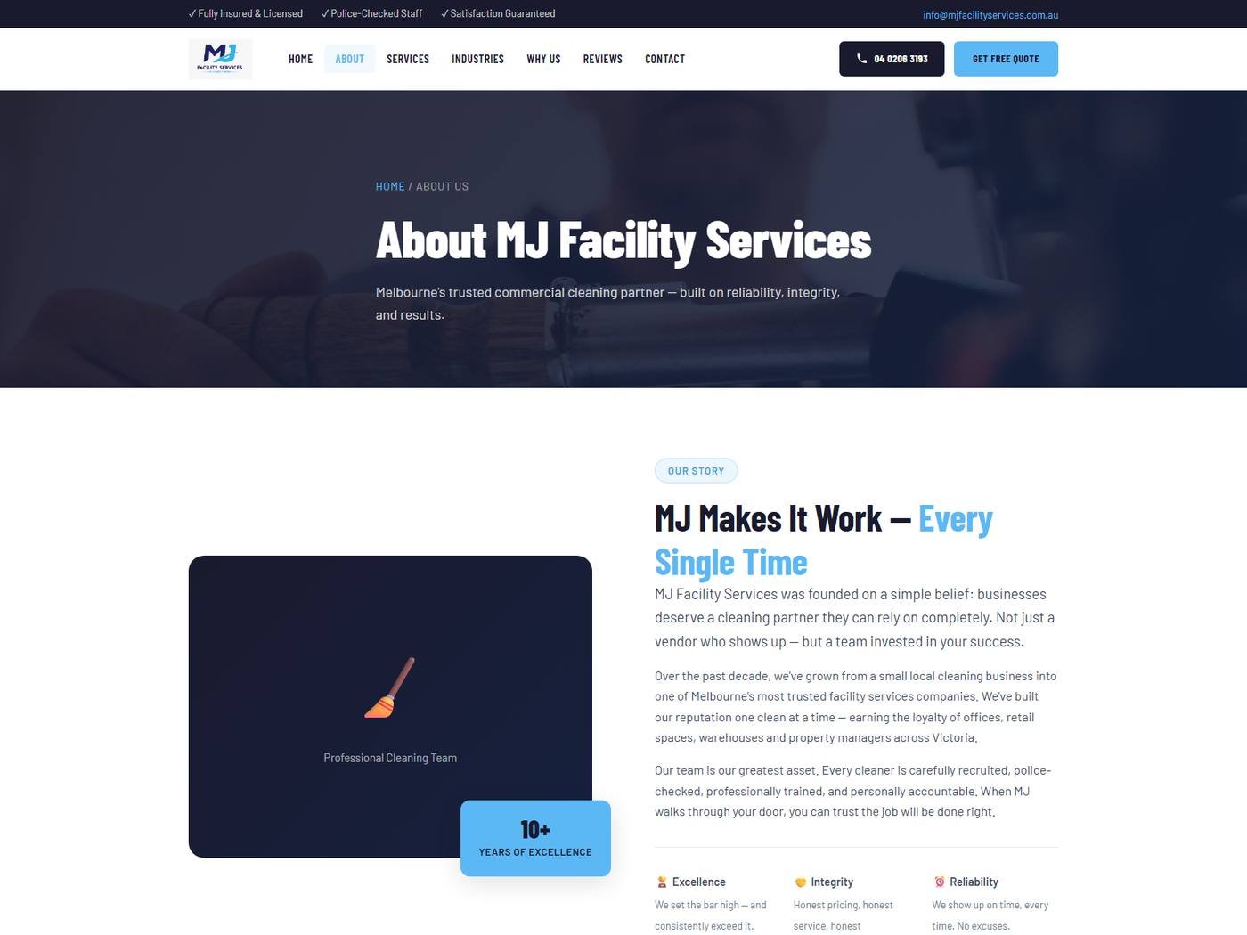 MJ Facility Services evidence thumbnail - About