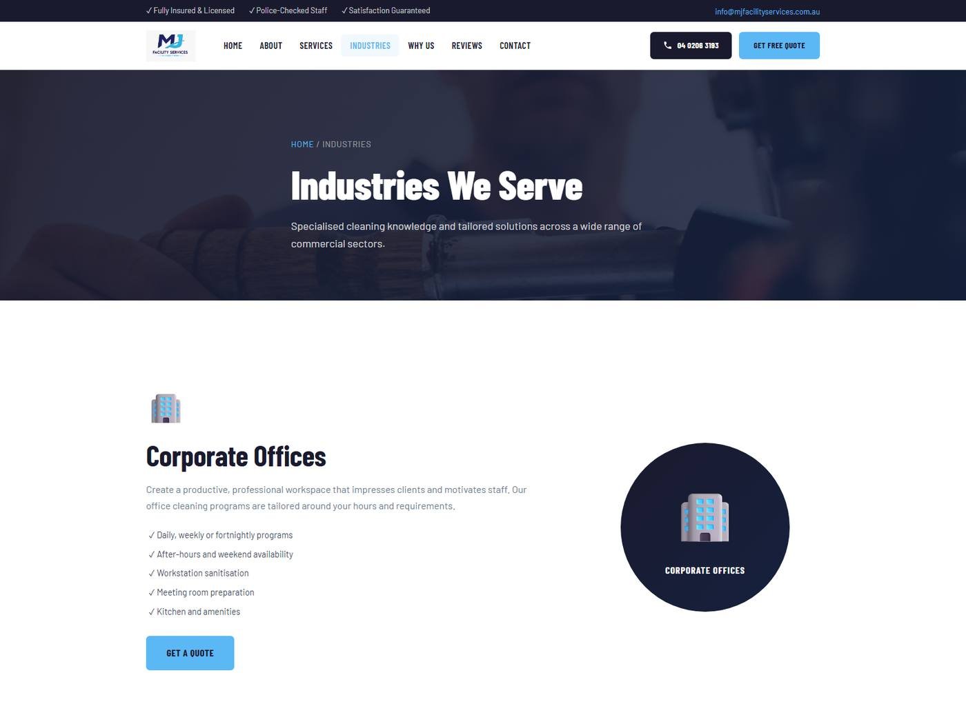 MJ Facility Services evidence thumbnail - Industries