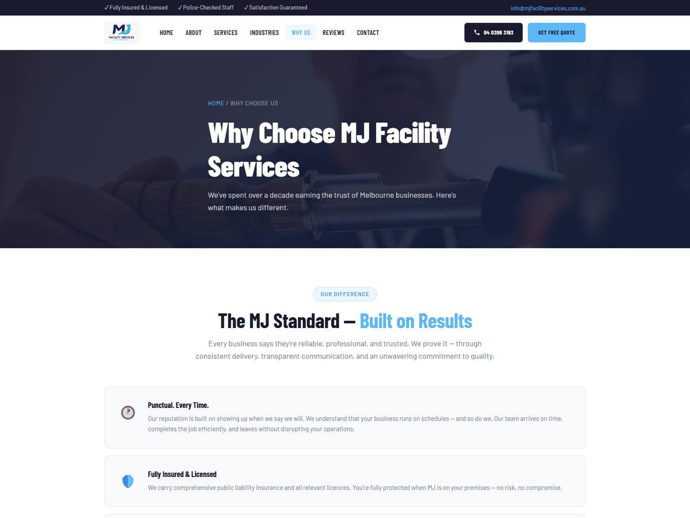MJ Facility Services - Why Us