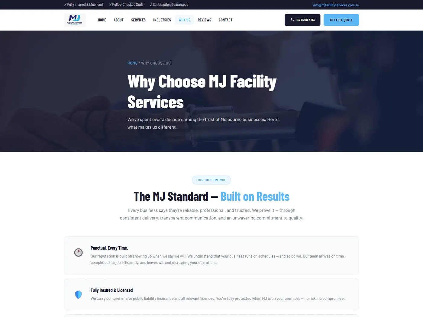 MJ Facility Services — Why Us