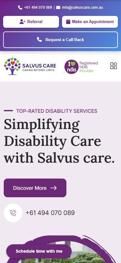 Salvus Care product experience - 001 Home Salvuscare Ndis Disability Elderly Special Care Mobile