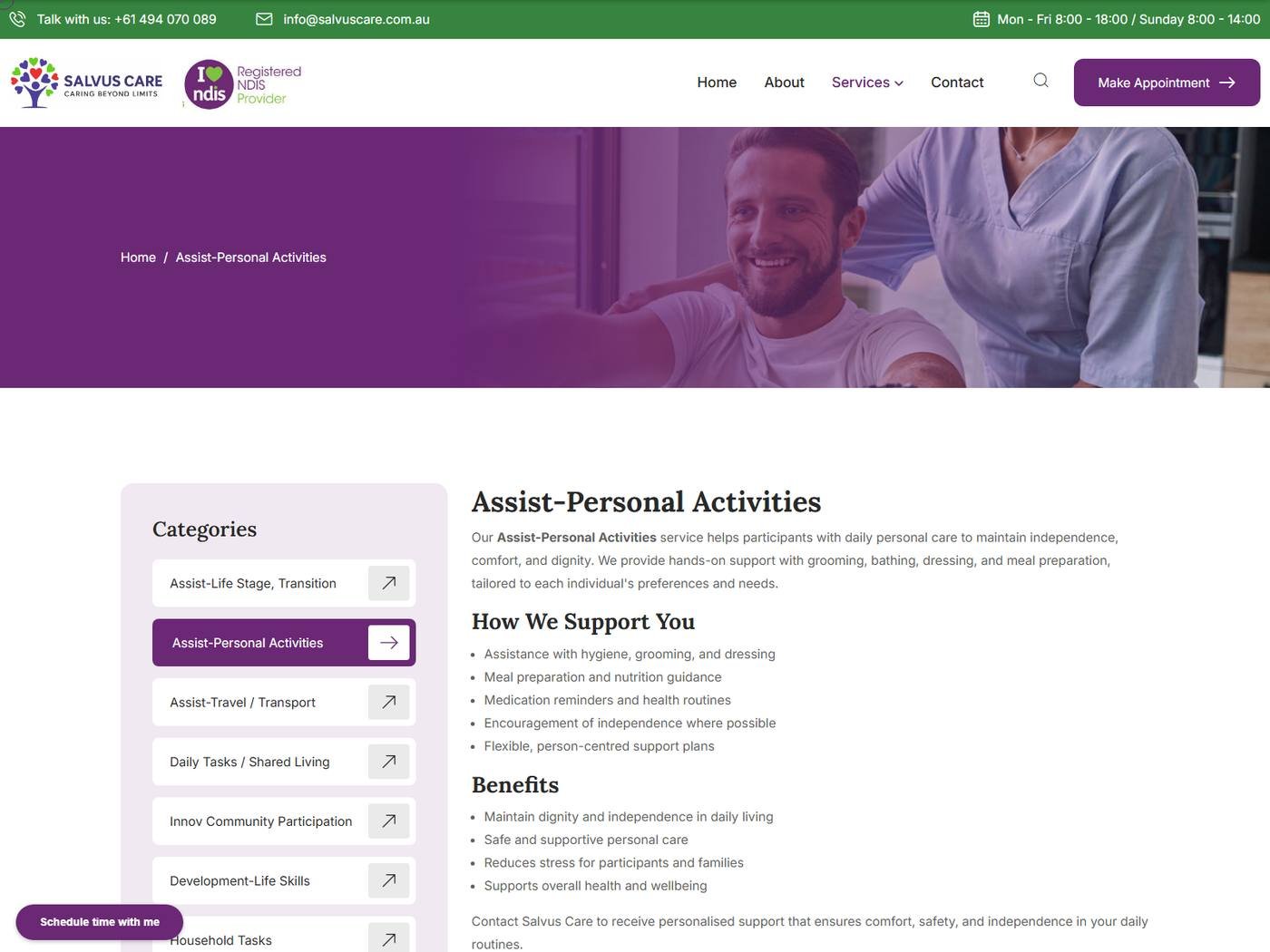 Salvus Care evidence thumbnail - Personal activities
