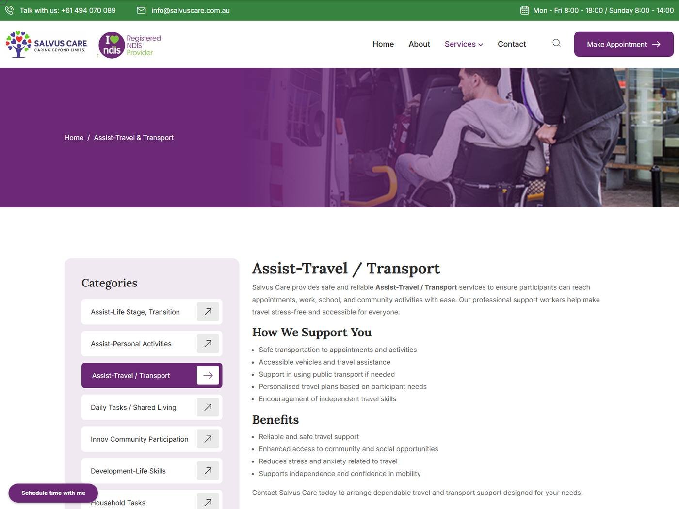 Salvus Care evidence thumbnail - Travel and transport