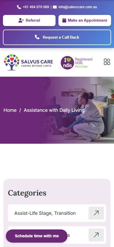 Salvus Care product experience - 010 Service D Daily Tasks Php Mobile