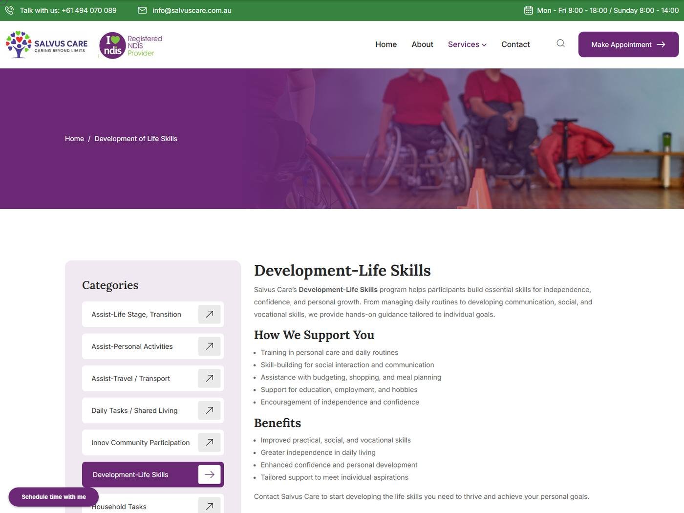 Salvus Care product experience - 012 Service D Life Skills Php
