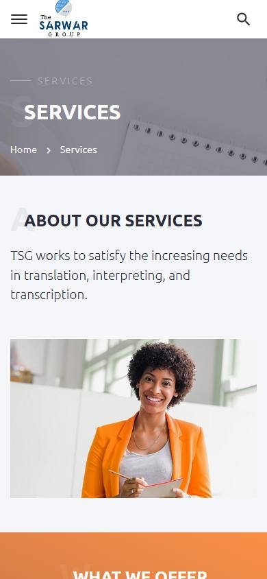 The Sarwar Group product experience - 004 Services Html Mobile