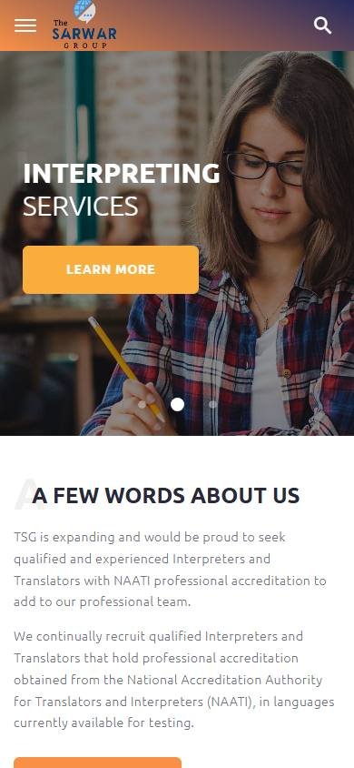 The Sarwar Group product experience - 002 Index Html Mobile
