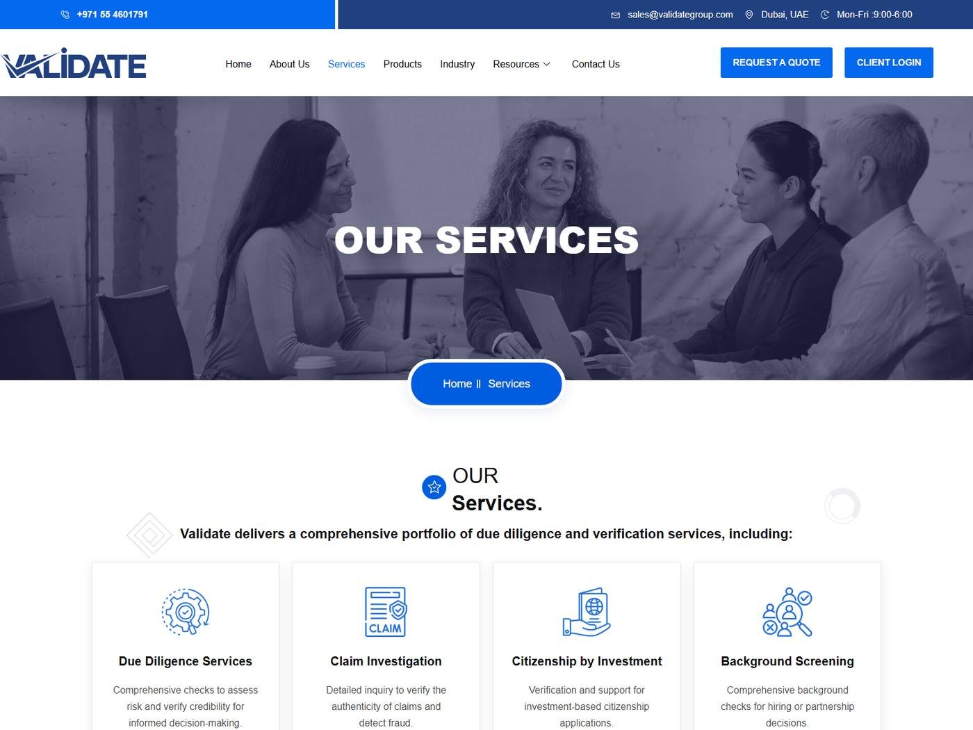 VALIDATE Group - Services