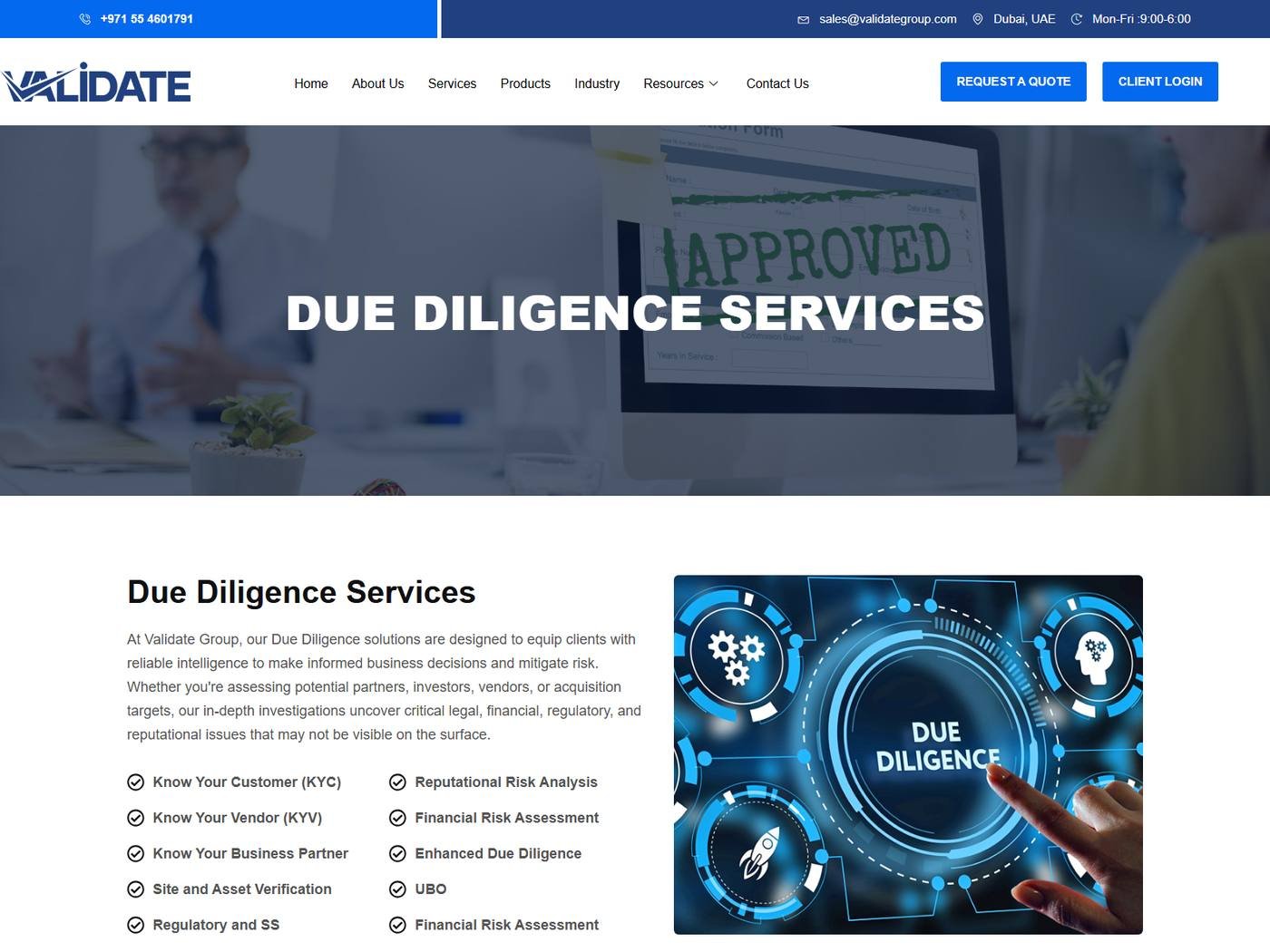 VALIDATE Group - Due diligence
