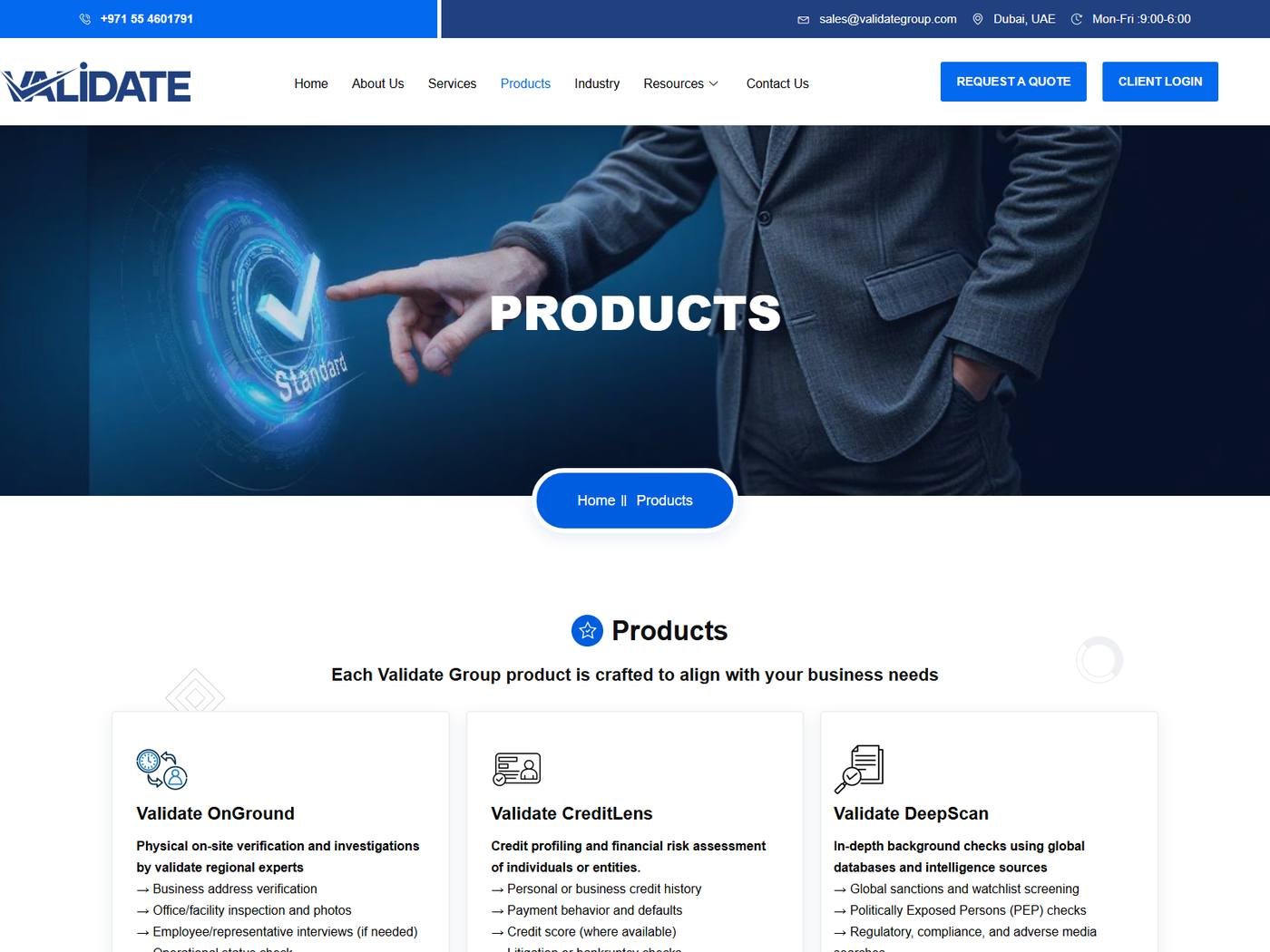 VALIDATE Group - Products
