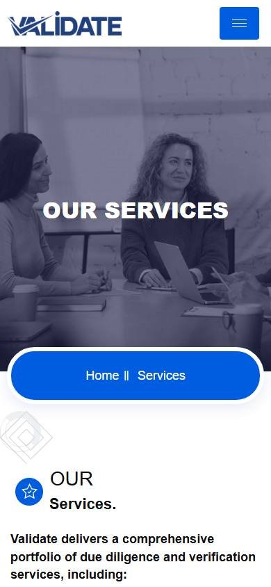 VALIDATE Group product experience - 004 Our Services Mobile