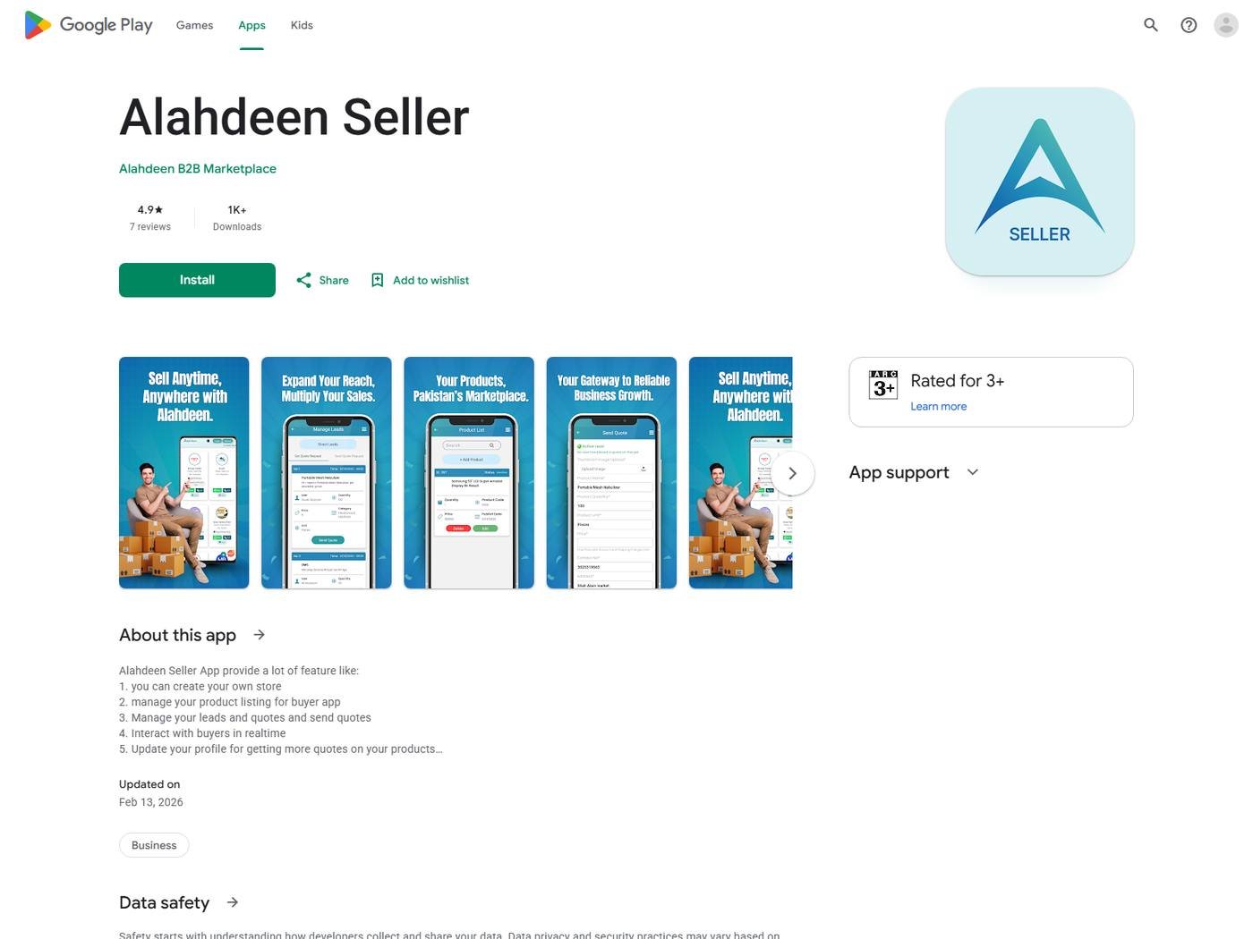 Alahdeen B2B Marketplace - Seller Android application