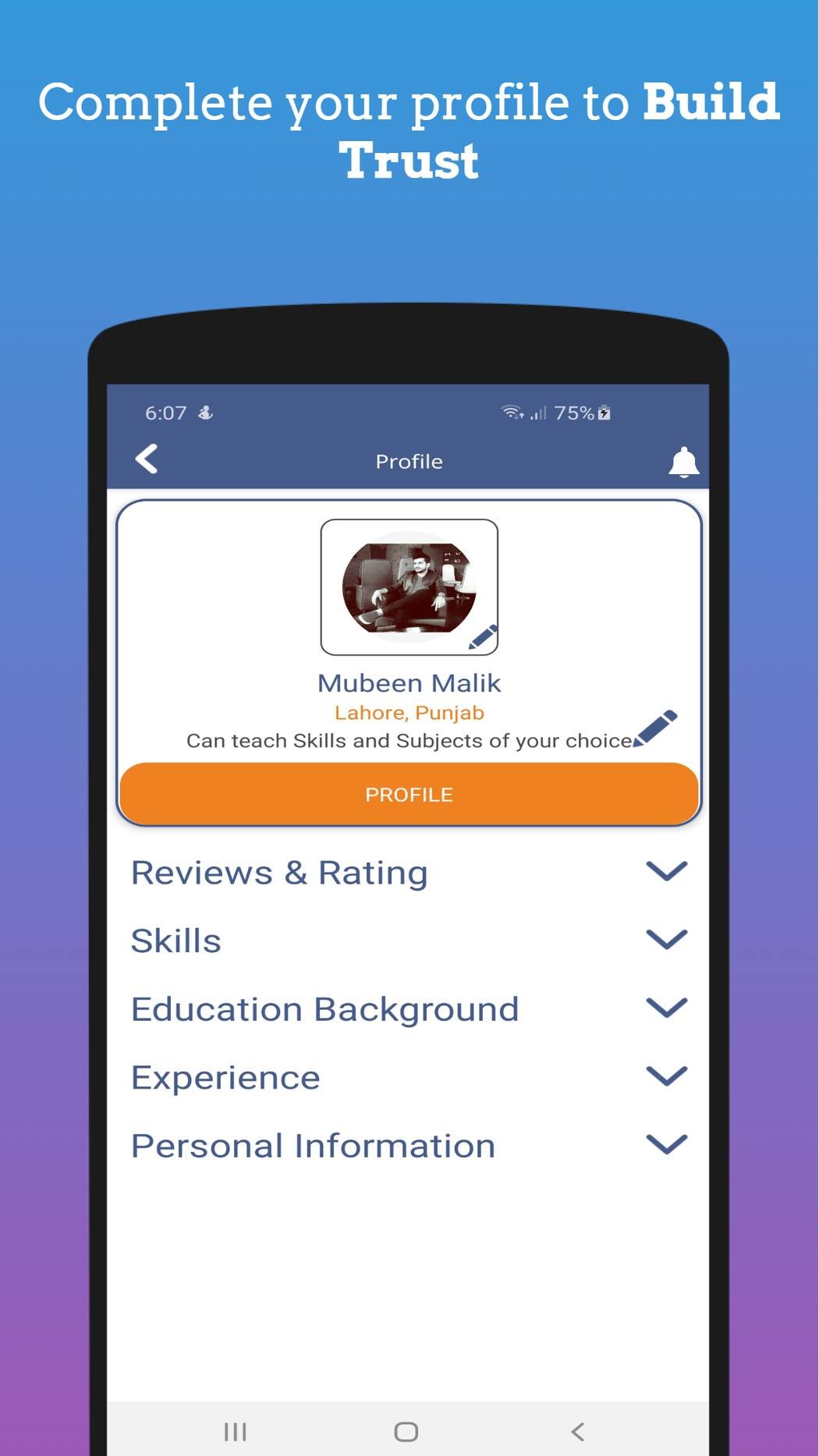 ChatTeach product experience - Build Trust