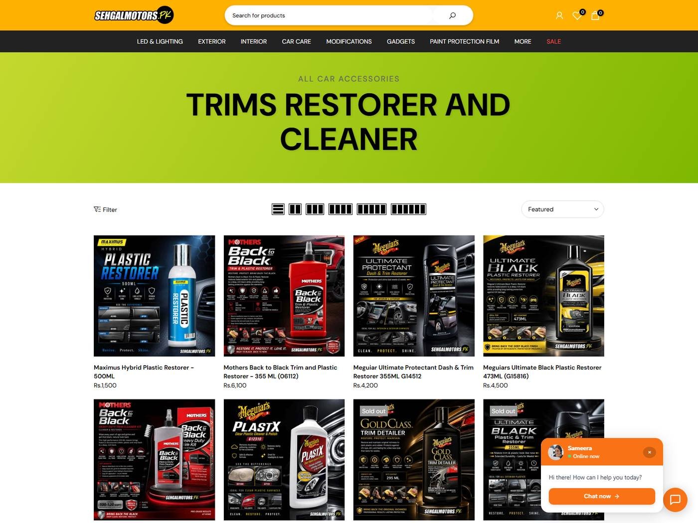 Sehgal Motors insight evidence - Product listing